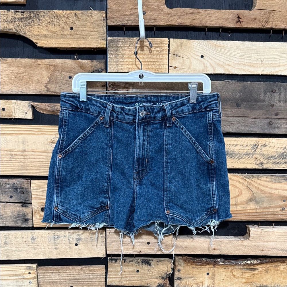 Old Navy High Rise OG Straight Secret Smooth Pockets Utility Jean Shorts Size 12